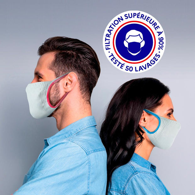 Lot de 2 masques de protection réutilisables adultes UNS1 - Lytess